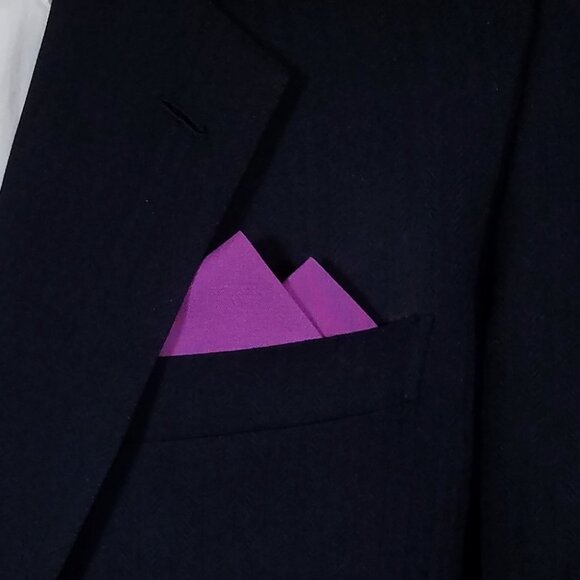 New - Purple Cotton Pre-Folded Pocket Square Handkerchief Insert - Picture 2 of 6